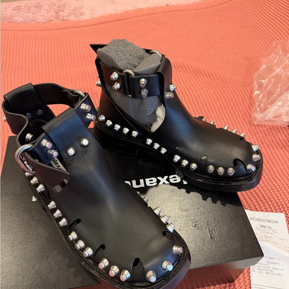 T by Alexander Wang Black Studded Flats
